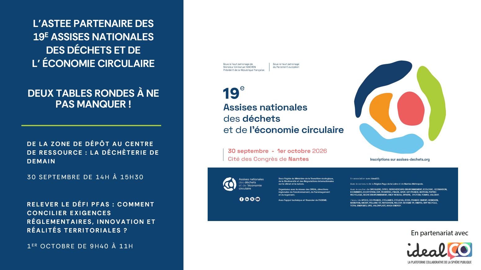 L'Astee partenaire des 19e Assises Nationales des Déchets et de l’Économie Circulaire
